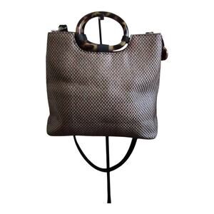 Vintage Brown & Cream Structured Handbag Crossbody Marlo Handbags